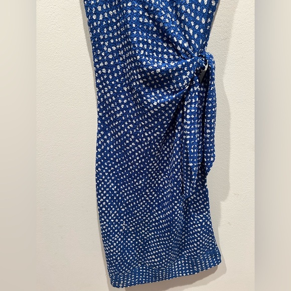 ADOLFO DOMINGUEZ Blue Polka Dot Sleeveless Dress / Size 36 or US 6 / - Picture 3 of 6